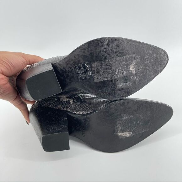 ALLSAINTS Rolene Animal Print Embossed Leather Western Block Heel Boots Size 7 - Picture 14 of 16